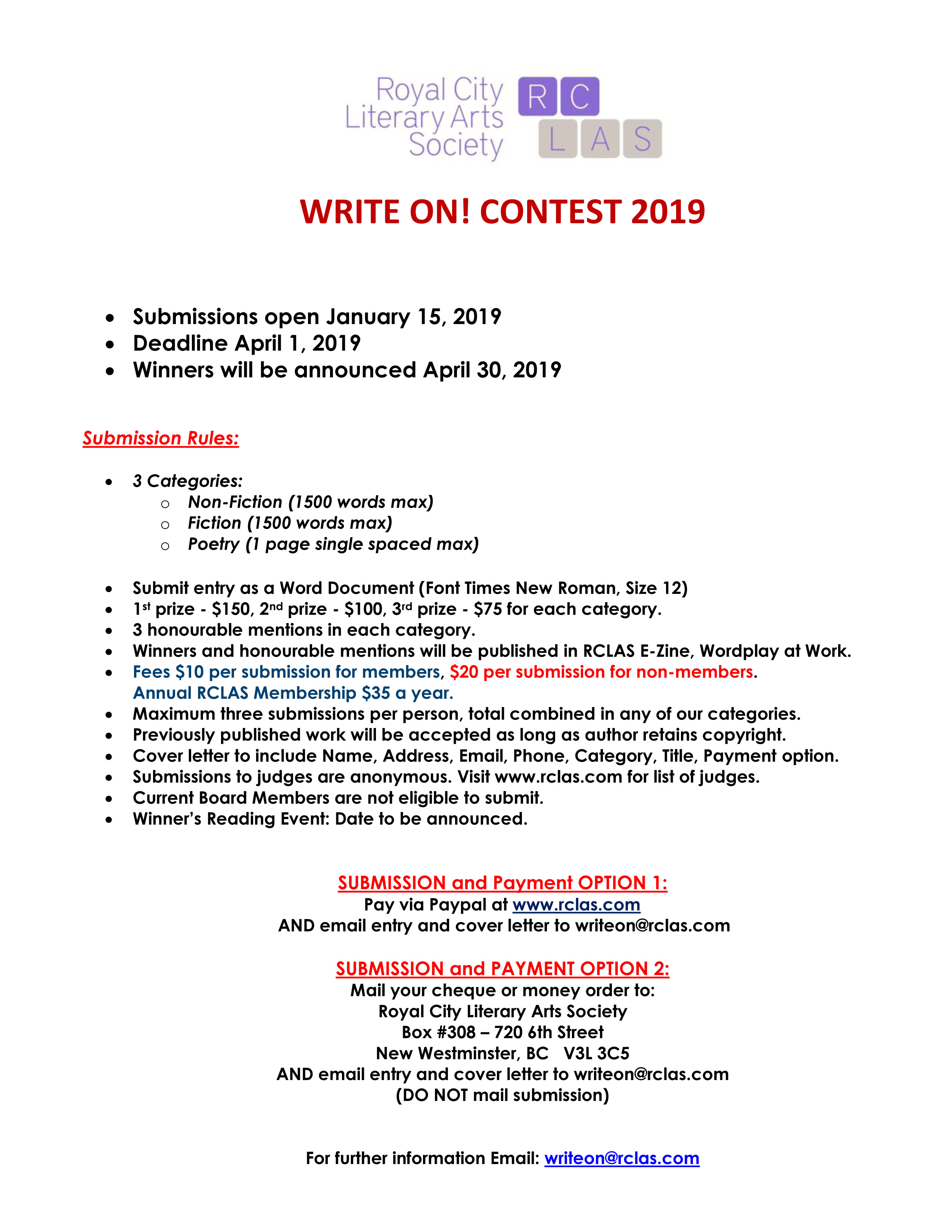 2019 write on contest info sheet