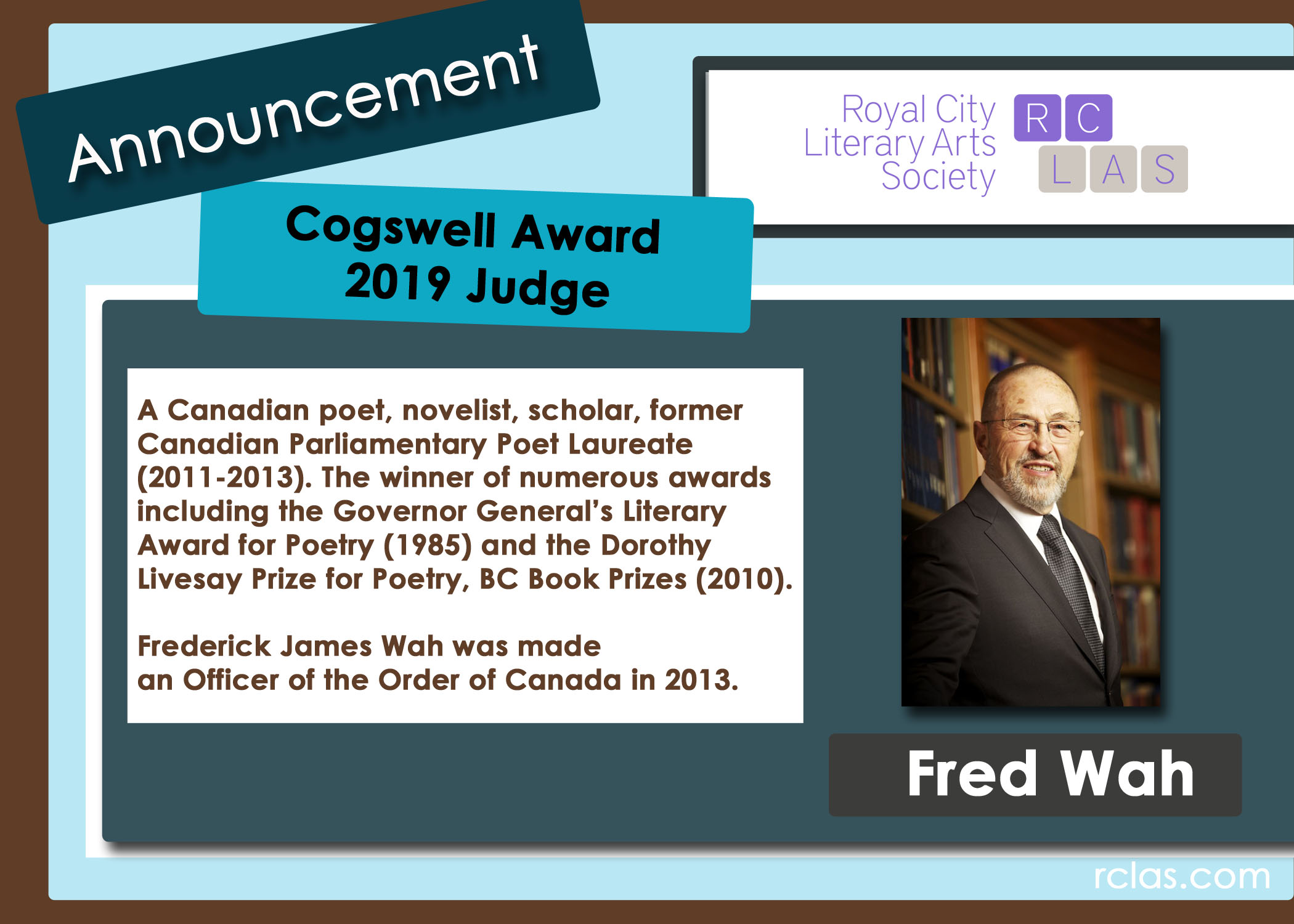 RCLAS Cogswell Judge Announcement 2019 Fred WAH